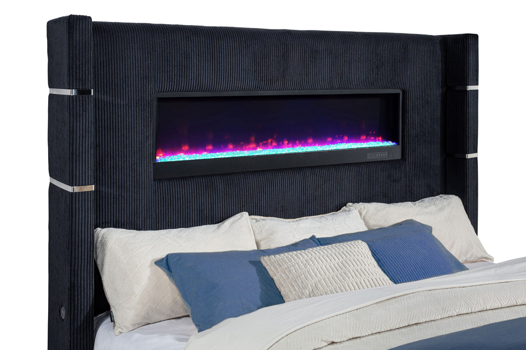 Tisdall Wingback TV Bed with Flame Visualizer