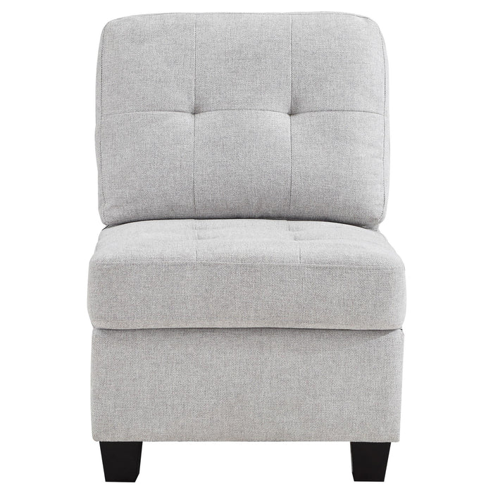 Georgina Upholstered Armless Chair Steel