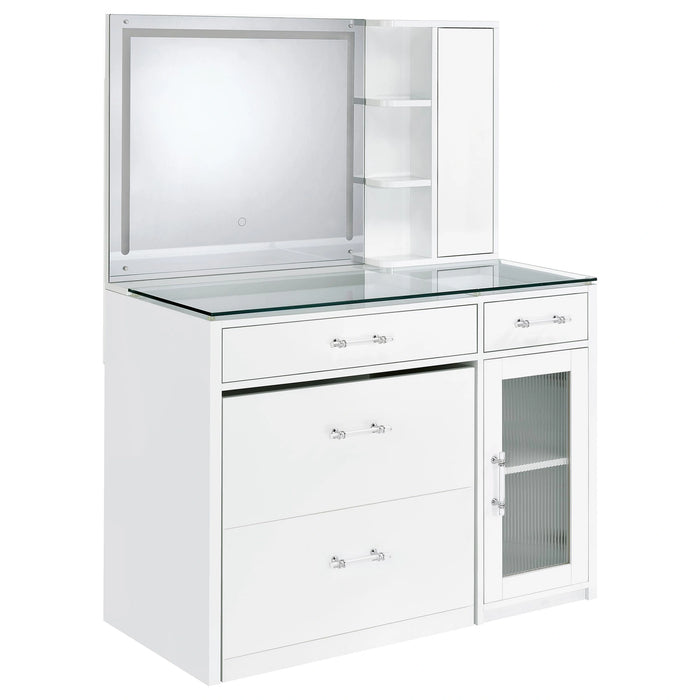 Flora Makeup Vanity Table with LED Mirror and Stool