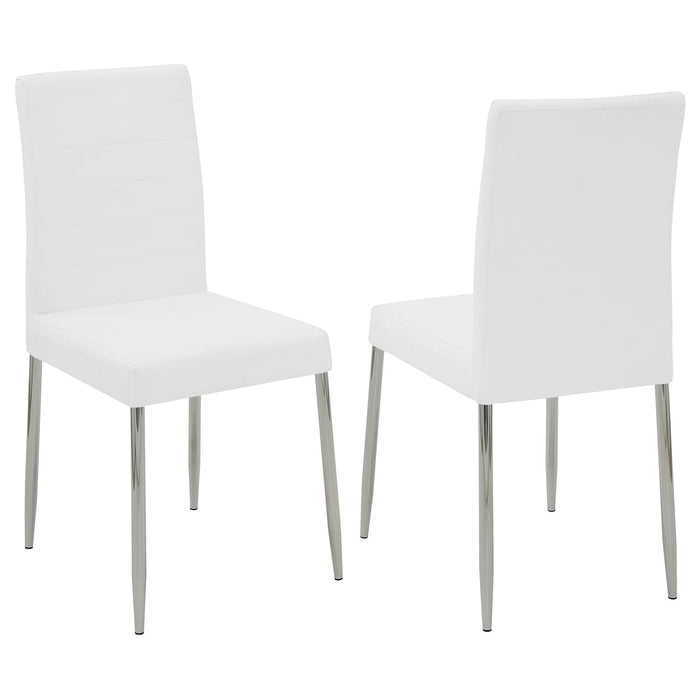 Vance White and Chrome Dining Chair image