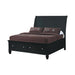 Sandy Beach Black Queen Sleigh Bed With Footboard Storage image